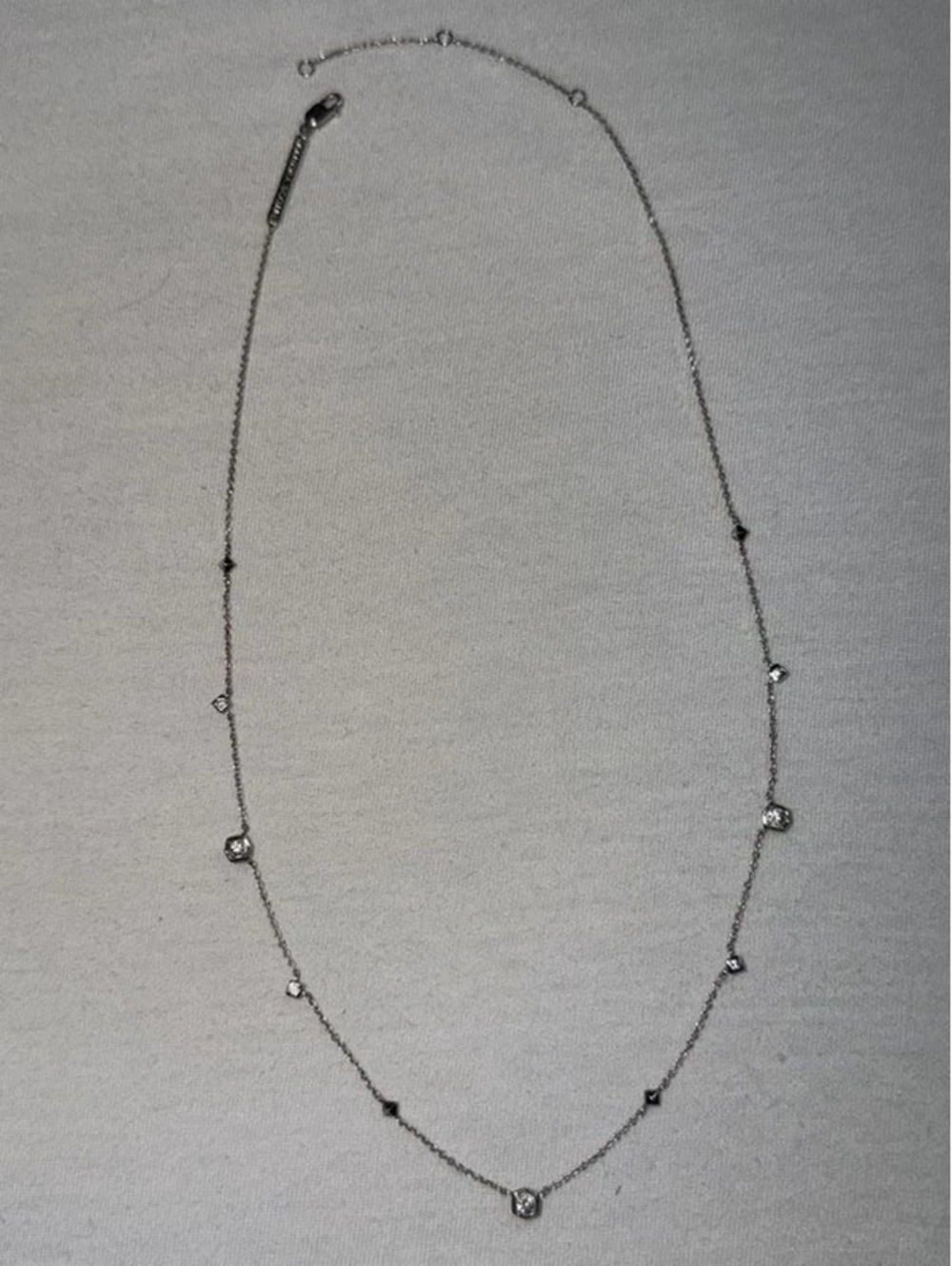 Kendra Scott Davie Sterling Silver Trio Strand Necklace in White Sapphire